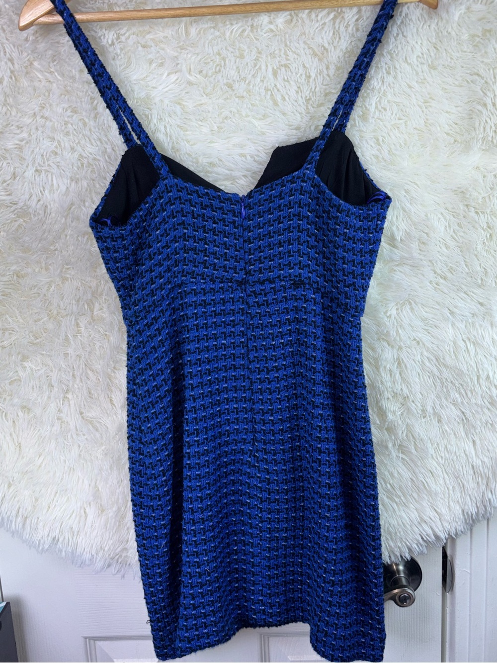 Zara Blue Textured Knit Spaghetti Strap Mini Dress - Picture 12 of 16